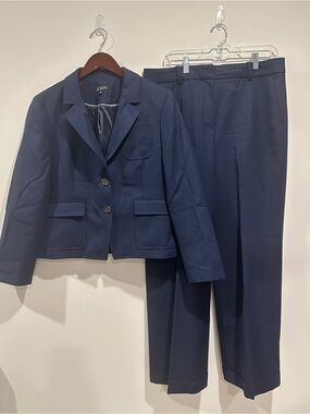 J. Crew Navy Single-Breasted Blazer & Trousers